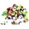 POMPONS TRICOLORES - 200 PIECES DIAMETRES ET COULEURS ASSORTIES