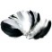 PACK PLUMES D'OIE - 20G (80 PCS) - 14/17 CM - COLORIS BLANC/GRIS/NOIR