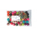 50 PERLES BOIS RONDES 30MM COLORIS ASSORTIS